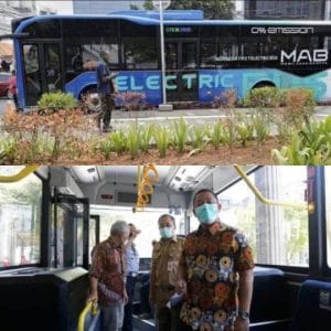 Wali Kota Semarang Hendrar Prihadi Uji Coba Bus Listrik Produksi Indonesia