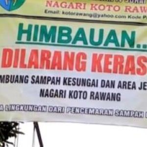Nagari Koto Rawang Larang Keras Masyarakat Tidak Buang Sampah Sembarangan Ke Sungai