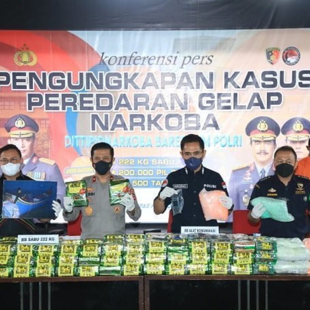 Bareskrim Sita 1674.951 Kg Sabu Sepanjang Tahun 2021