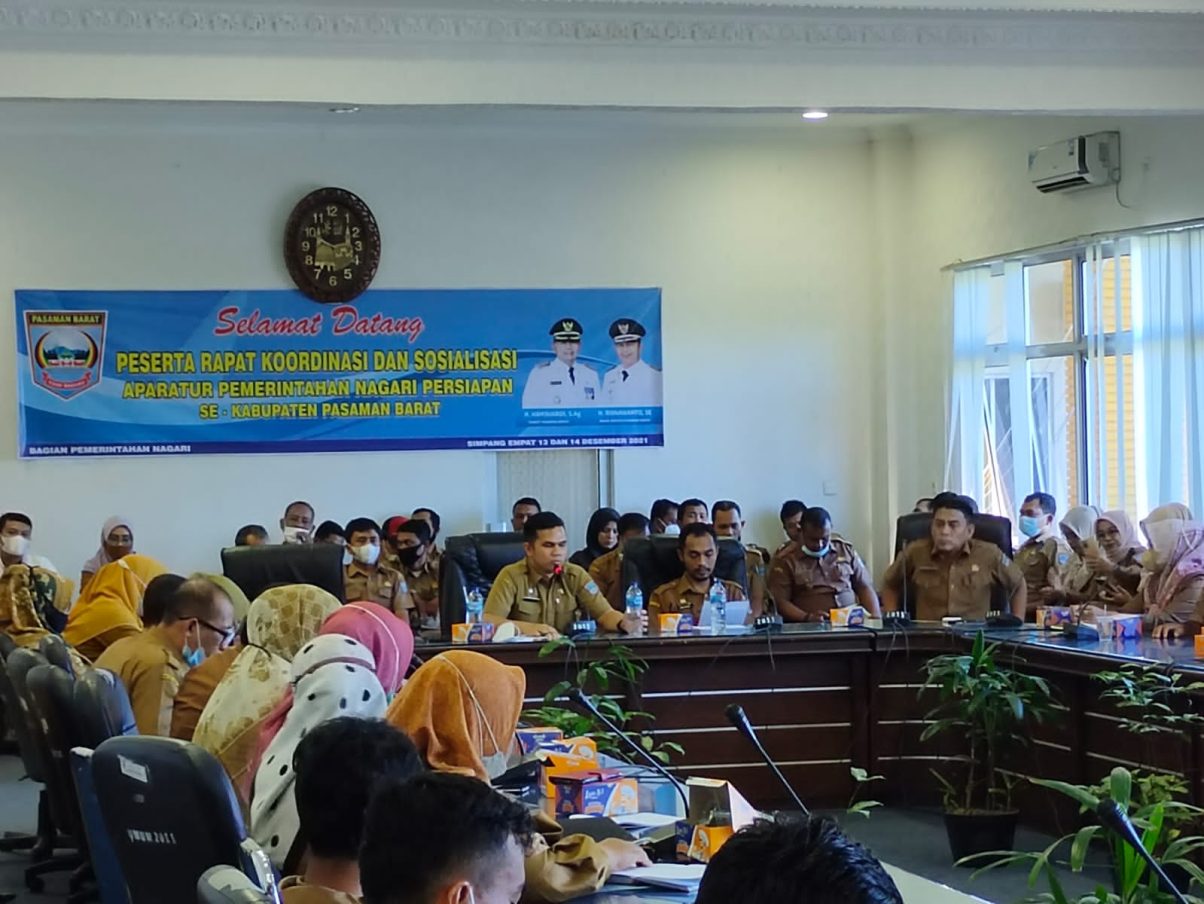 Pemkab Pasbar Gelar Rakor Aparatur Pemerintahan Nagari Persiapan, Ini yang Dibahas