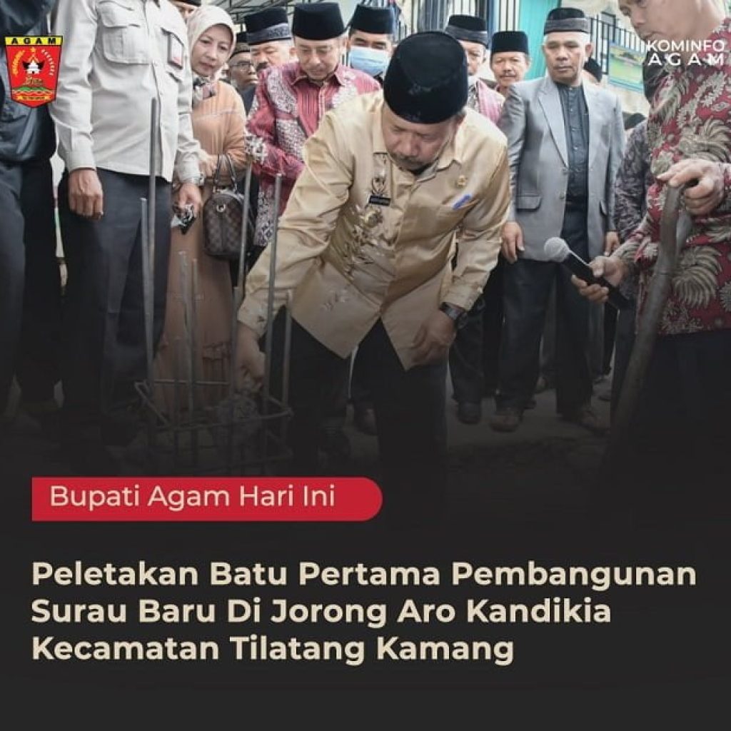 Peletakan Batu Pertama Pembangunan Surau Baru Di Jorong Aro Kandikia Kecamatan Tilatang Kamang