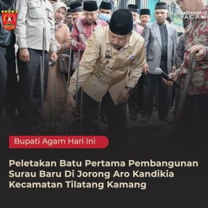 Peletakan Batu Pertama Pembangunan Surau Baru Di Jorong Aro Kandikia Kecamatan Tilatang Kamang