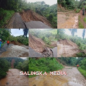 Jalan Lintas Kajai Putus Total Tertutup Longsor