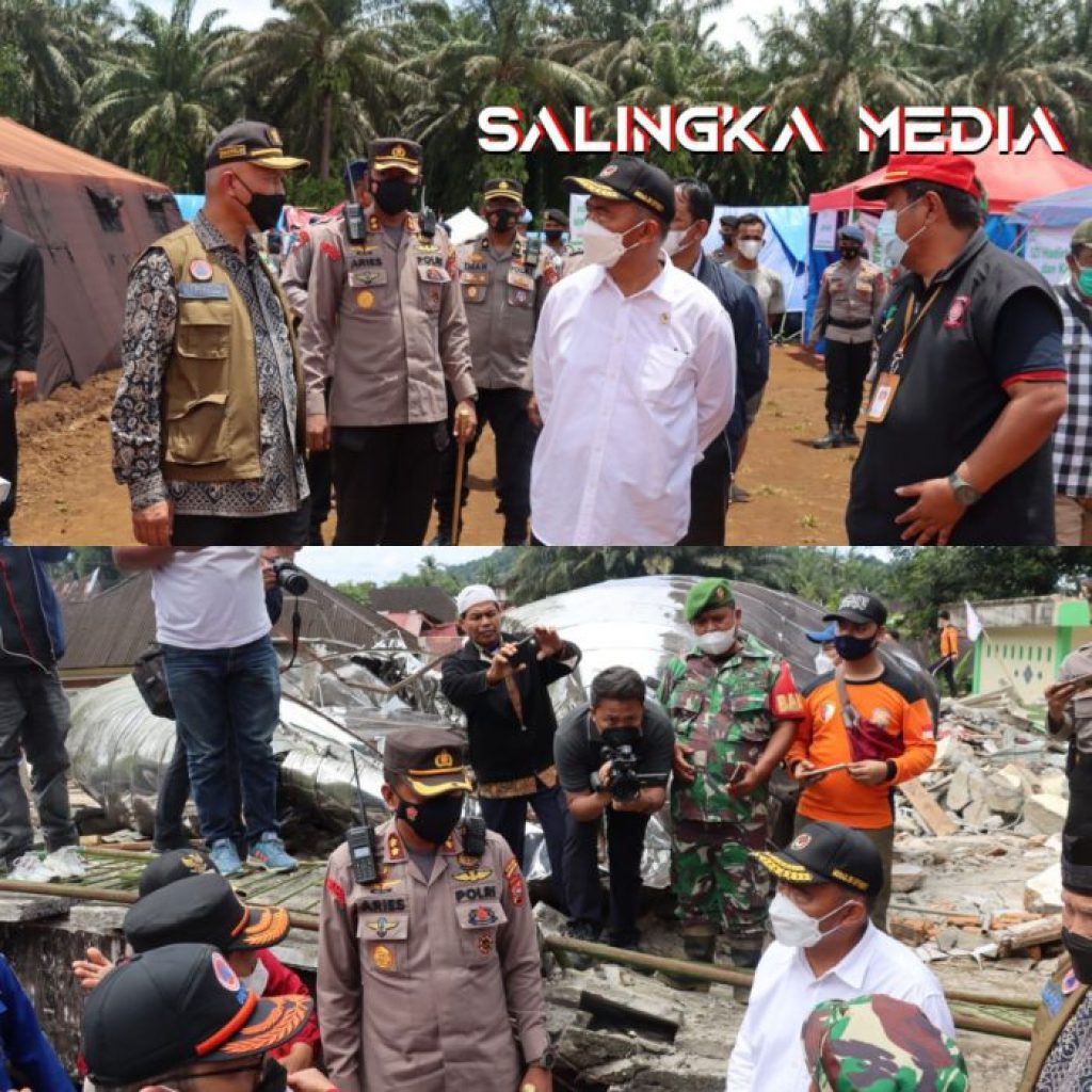 Kapolres Pasbar Dampingi Menko PMK, Tinjau Korban Gempa Bumi
