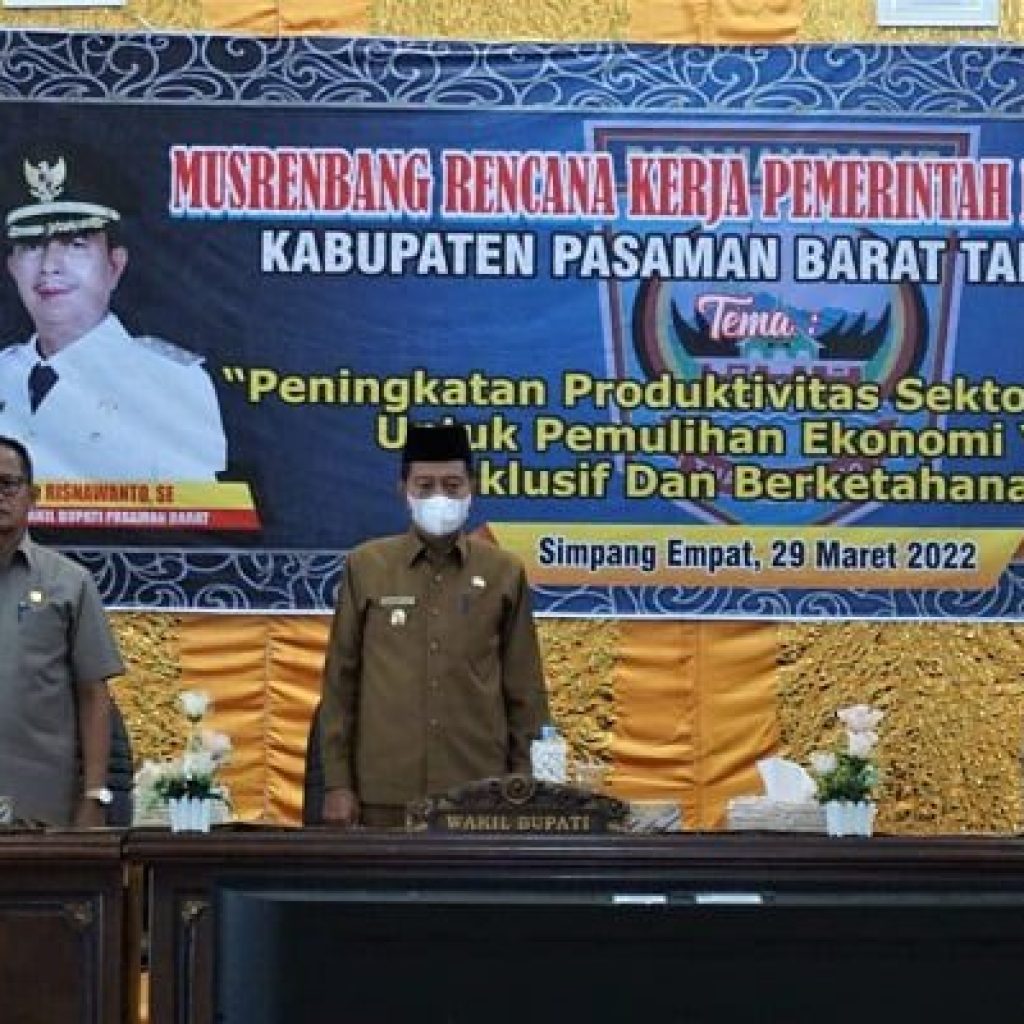 Musrenbang RKPD Kabupaten Pasbar 2023 Resmi Dibuka Wakil Bupati Pasbar