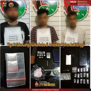 Tiga Pelaku Penyalahgunaan Narkoba diamankan Satuan Narkoba Polres Bukittinggi