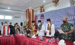 Wako Hendri Septa dan UAS Saksikan Pernyataan Sikap Bersama Ramadhan 1443 H Kondusif