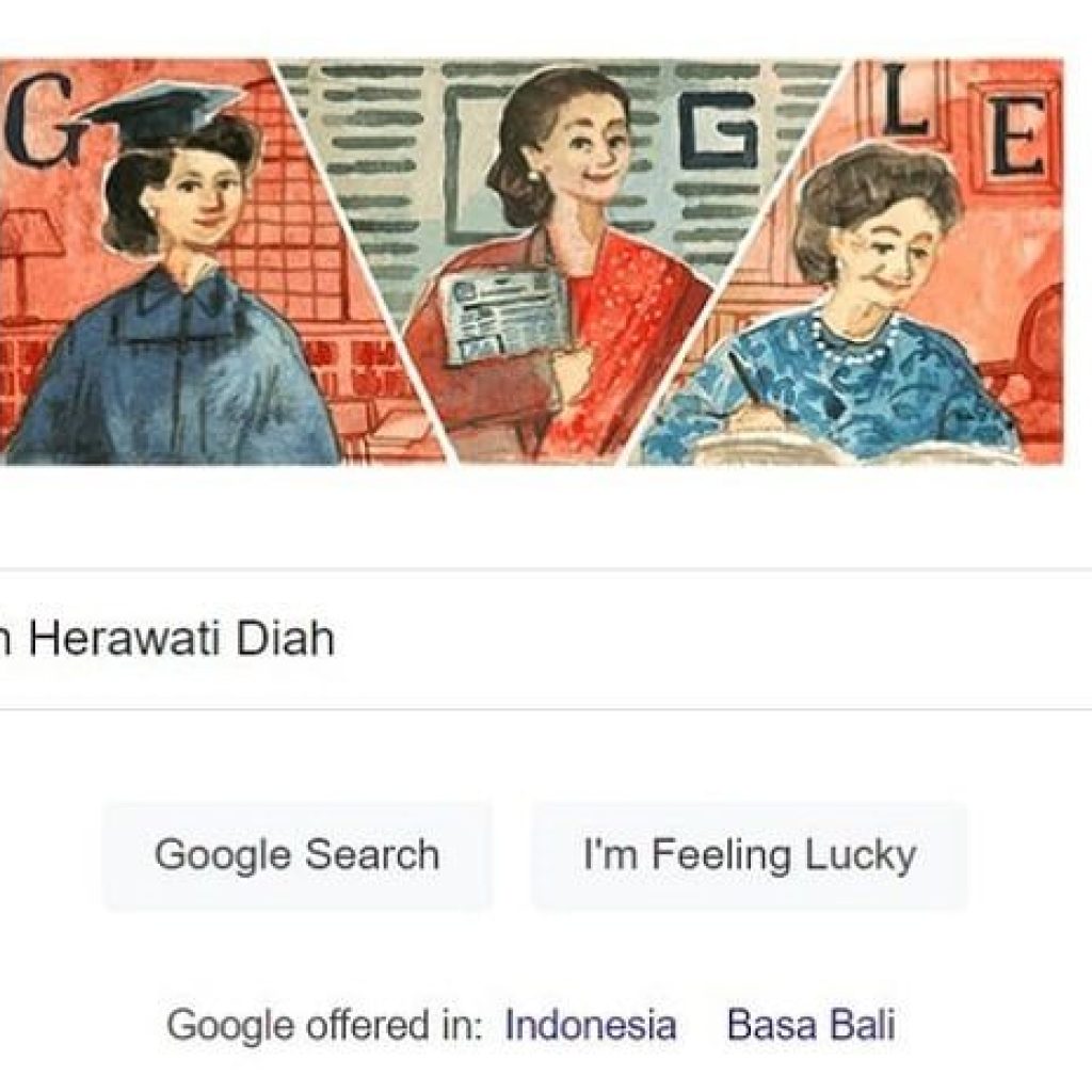 Jurnalis Pertama di Indonesia Siti Latifah Herawati Diah muncul di Google Doodle