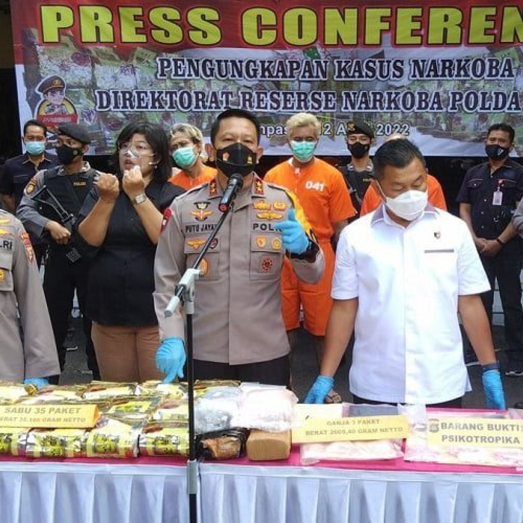 Polda Bali Ungkap Penyelundupan 39 Kg Narkoba Senilai Rp 56 M