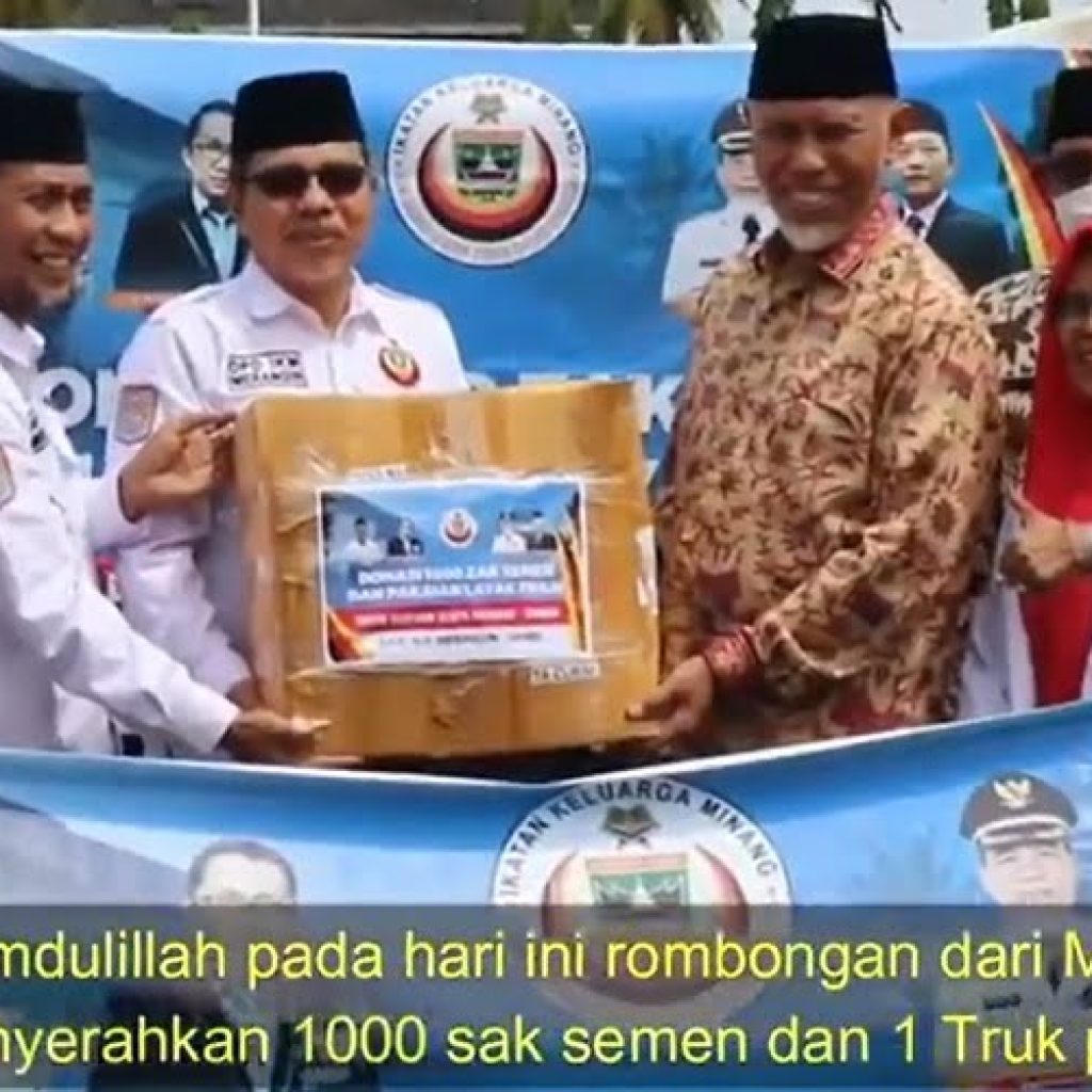 Ikatan Keluarga Minang Raya (IKM) Merangin Bantu 1.000 Sak Semen Untuk Korban Gempa Pasaman dan Pasbar