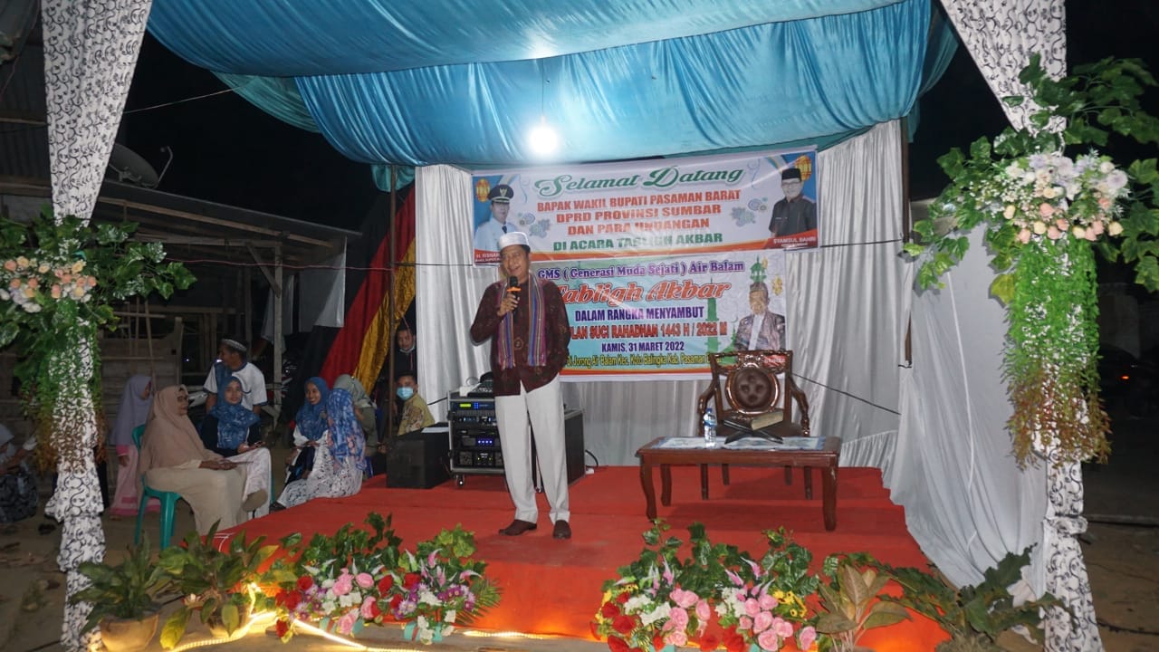 Sambut Bulan Suci Ramadhan 1443 H, Wabup Risnawanto Hadiri Tabligh Akbar Di Air Balam