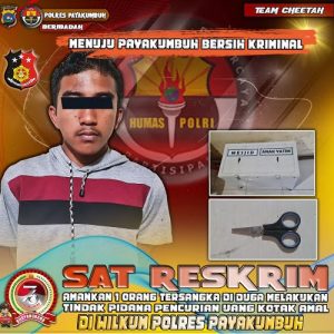 Sat Reskrim Polres Payakumbuh Ringkus Pencuri Kotak Amal Mesjid