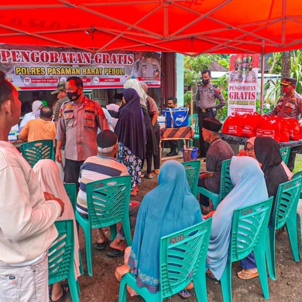 Pengobatan Gratis Polres Pasaman Barat Terus Menyasar Ke Padang Halaban Kecamatan Sasak Ranah Pasisie