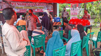 Pengobatan Gratis Polres Pasaman Barat Terus Menyasar Ke Padang Halaban Kecamatan Sasak Ranah Pasisie