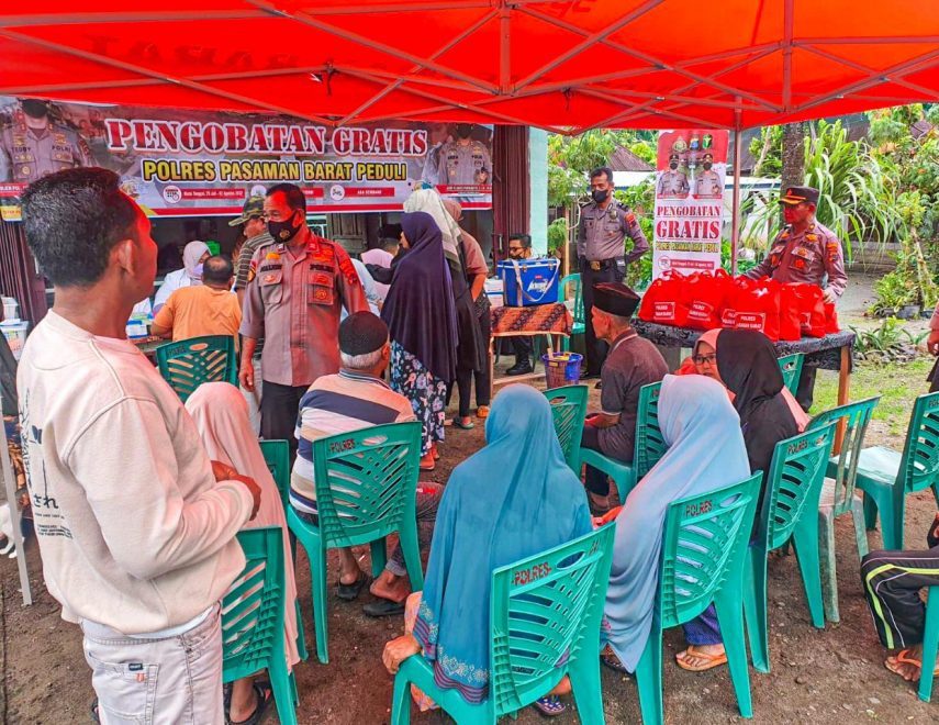 Pengobatan Gratis Polres Pasaman Barat Terus Menyasar Ke Padang Halaban Kecamatan Sasak Ranah Pasisie