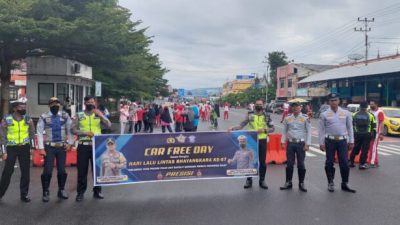 Sambut HUT Lantas ke 67, Satuan Lalu Lintas Polres Payakumbuh Gelar Car Free Day