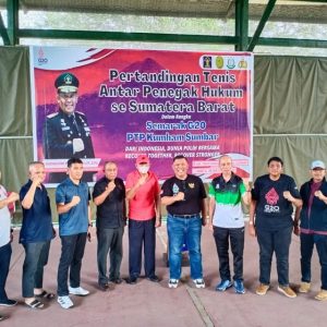 Gelorakan Semarak G20, Kumham Sumbar Gelar Pertandingan Persahabatan Tenis Lapangan Antar APH Sumatera Barat