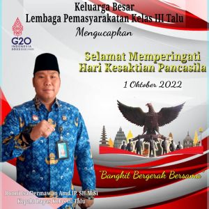 Lapas kelas III Talu Peringati hari kesaktian pancasila secara khidmat