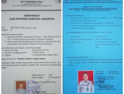 Lapas Kelas III Talu Dapat Sertifikat “Laik Hygiene Sanitasi Jasaboga” dari Puskesmas Talu Dinas Kesehatan Pasaman Barat