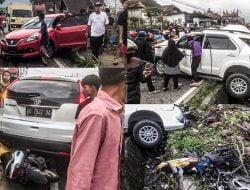 Kecelakaan Beruntun di Panyalaian Tanah Datar, Diduga Rem Truk Blong Menabrak 9 Unit Kendaraan