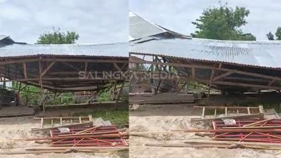 Satpol PP Padang Bongkar Satu Unit Bangunan Liar yang berdiri diatas Fasum