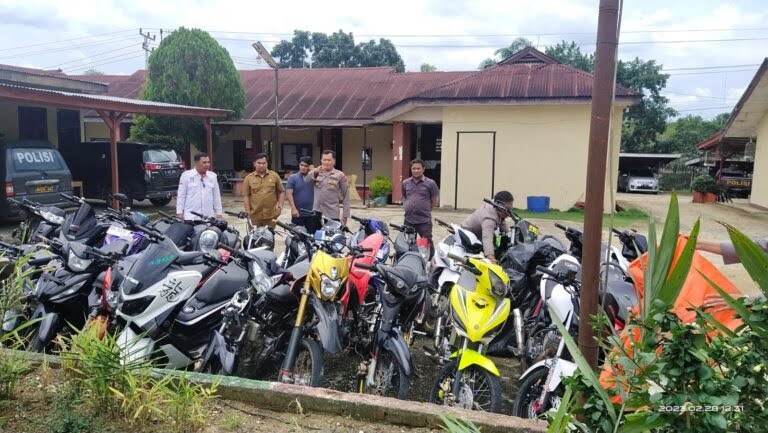 34 Unit R2 Knalpot Racing Berhasil diamankan Tim Gabungan Polsek Sungai Rumbai, Satlantas dan Pemnag