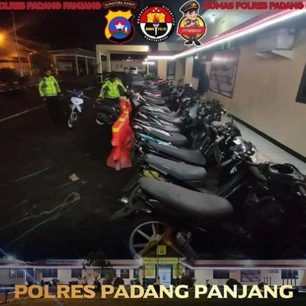 Antisipasi Balap Liar, 26 Motor Berknalpot Brong Diamankan Polres Padang Panjang