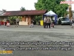 Delapan Terduga Pelaku Pungli di Pasar Lubuk Buaya Kota Padang diamankan Polsek Koto Tangah