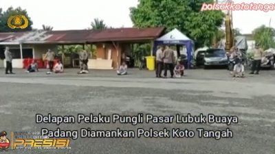 Delapan Terduga Pelaku Pungli di Pasar Lubuk Buaya Kota Padang diamankan Polsek Koto Tangah