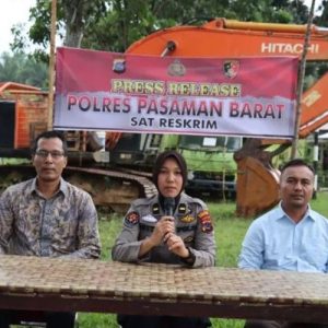 Kembangkan Penyelidikan PETI Polres Pasaman Barat Amankan Pemilik Alat Berat Ekskavator