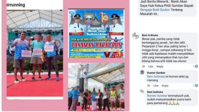 Memalukan, Hadiah Lomba Lari Hut Pasbar Ke-19 Sampai Hari ini Belum di Cairkan