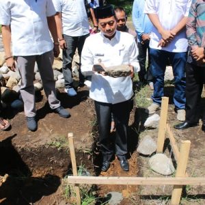 Peletakan Batu Pertama Pembangunan TPA Darussalam Pujorahayu Dihadiri Wabup Risnawanto