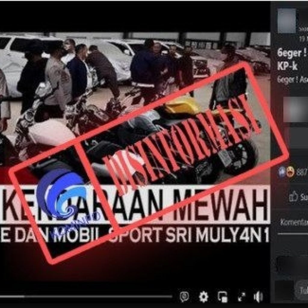 [DISINFORMASI] KPK Sita Kendaraan Mewah Sri Mulyani