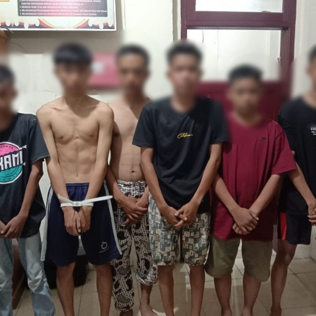 Enam Pelaku Tindak Kekerasan Terhadap Pelajar di depan Mini Market Daerah Anduring Berhasil diringkus Polsek Kuranji