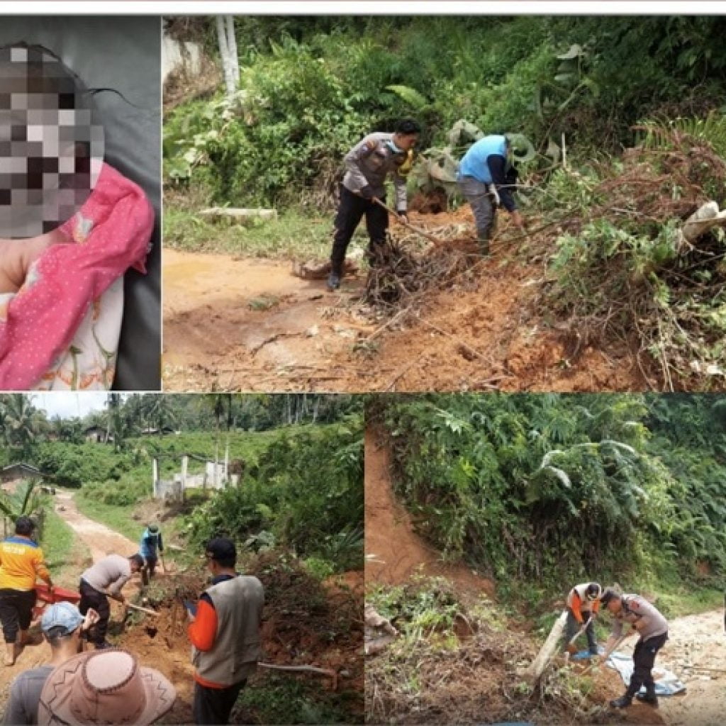 Kapolsek Lintau Buo Utara Pimpin Pencarian korban di Lokasi Tanah Longsor