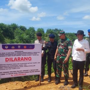 Wakil Bupati bersama Forkopimda Pasbar Pasang Plang Larangan Menggarap Hutan dan Sosialisasi di PSN Air Bangis