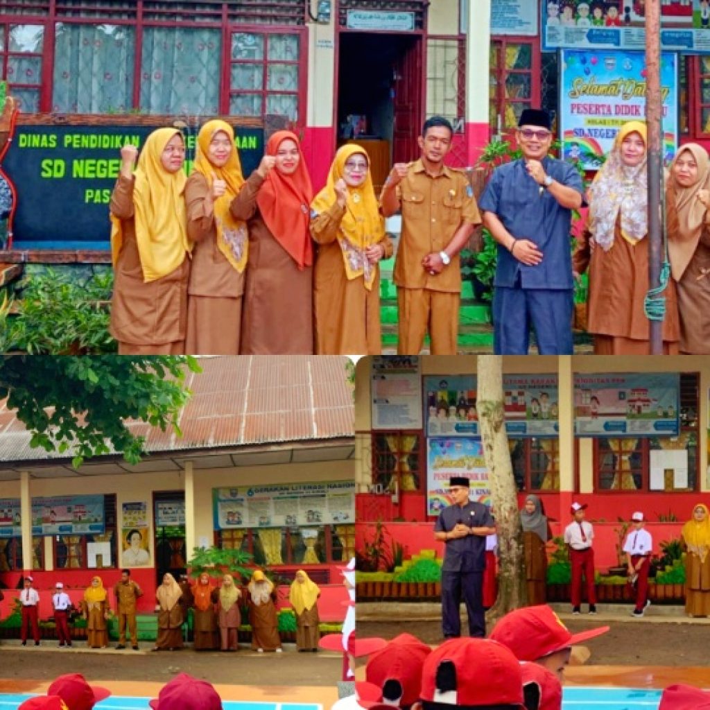 Anggota DPRD Kabupaten Pasaman Barat Pimpin Upacara Bendera Senin Pagi di SD 31 Kinali pada Hari Pertama Masuk sekolah
