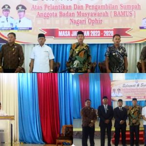 Ketua DPRD Pasaman Barat H.Erianto.SE.SH Hadiri Pelantikan Bamus Nagari Ophir ini Pesan nya