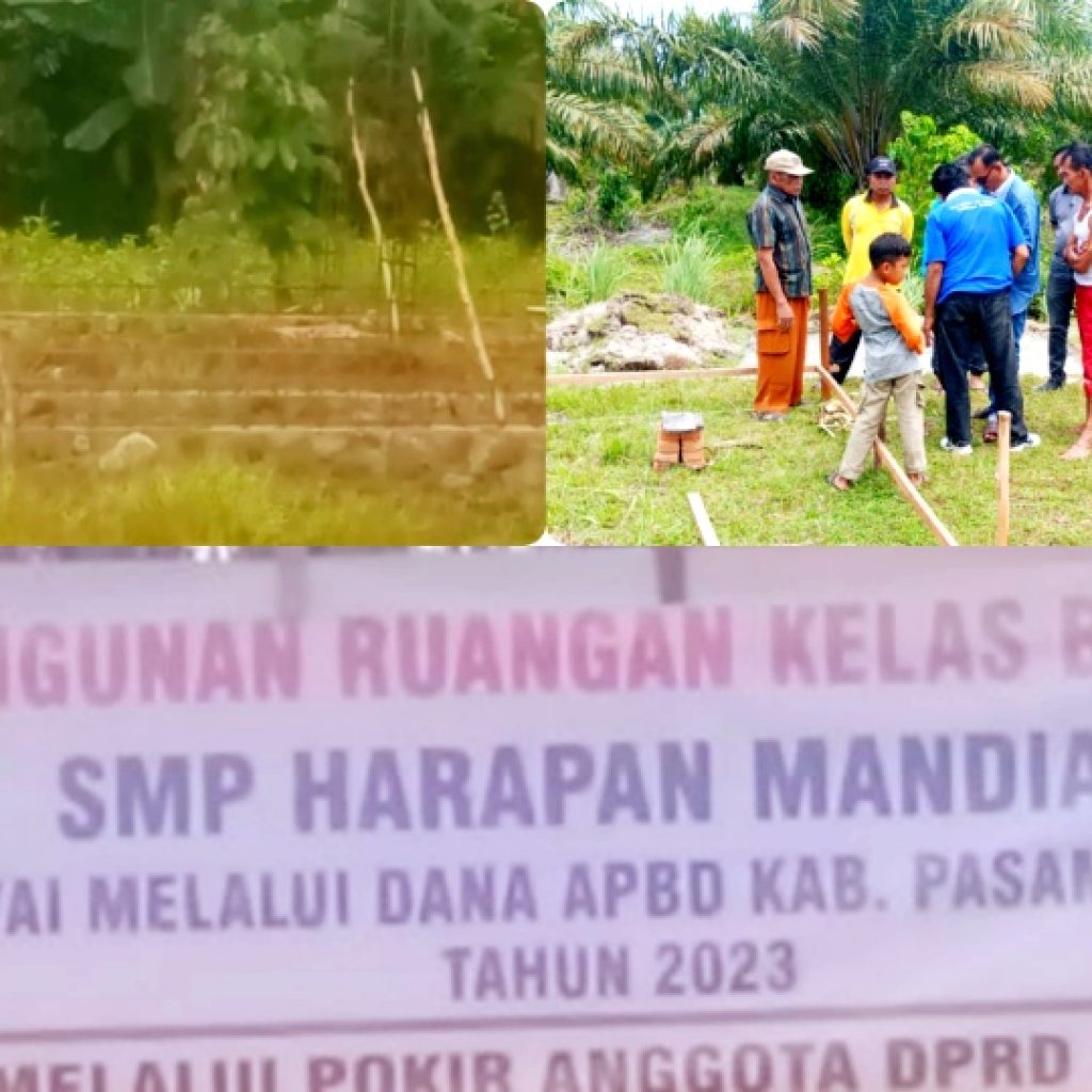 Anggota DPRD Pasbar (Dana Pokir) Bangun Ruangan Kelas Baru( RKB) Ruang Kelas SMP Harapan Mandiangin
