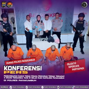 Ungkap Kasus Pencurian Ternak, Kapolres Payakumbuh Pimpin Jalanya Press Release