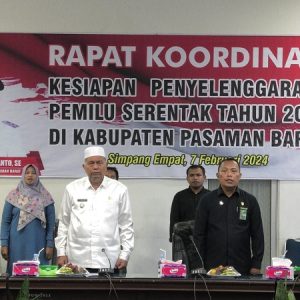 Pemkab Pasbar Gelar Rakor Kesiapan Penyelenggaraan Pemilu Serentak Tahun 2024