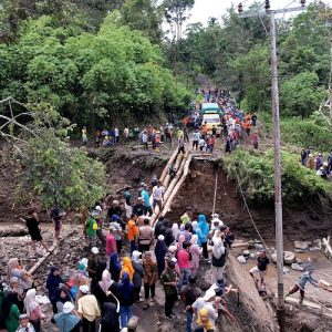 Banjir Bandang Tanah Datar: Jembatan Putus, Bupati Eka Putra Turun Tangan Bangun Darurat