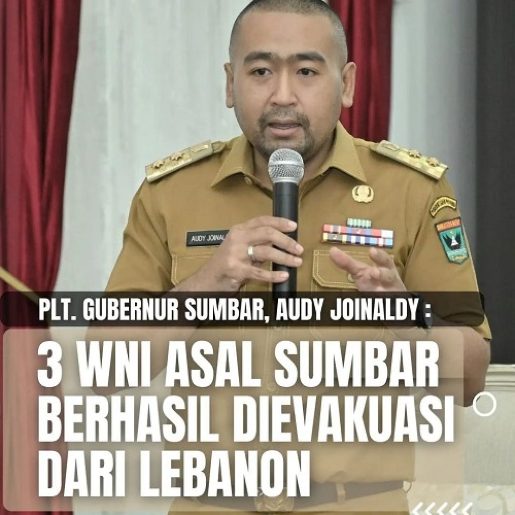 Tiga Warga Sumatera Barat Dievakuasi dari Lebanon, PLT Gubernur Sumbar Pastikan Mereka Aman