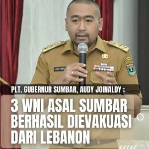 Tiga Warga Sumatera Barat Dievakuasi dari Lebanon, PLT Gubernur Sumbar Pastikan Mereka Aman