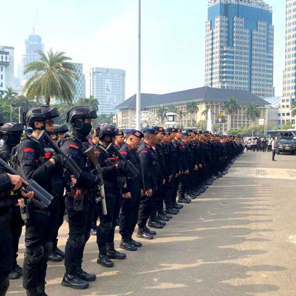 Ribuan Personel Gabungan Amankan Aksi Unjuk Rasa di Jakarta Pusat