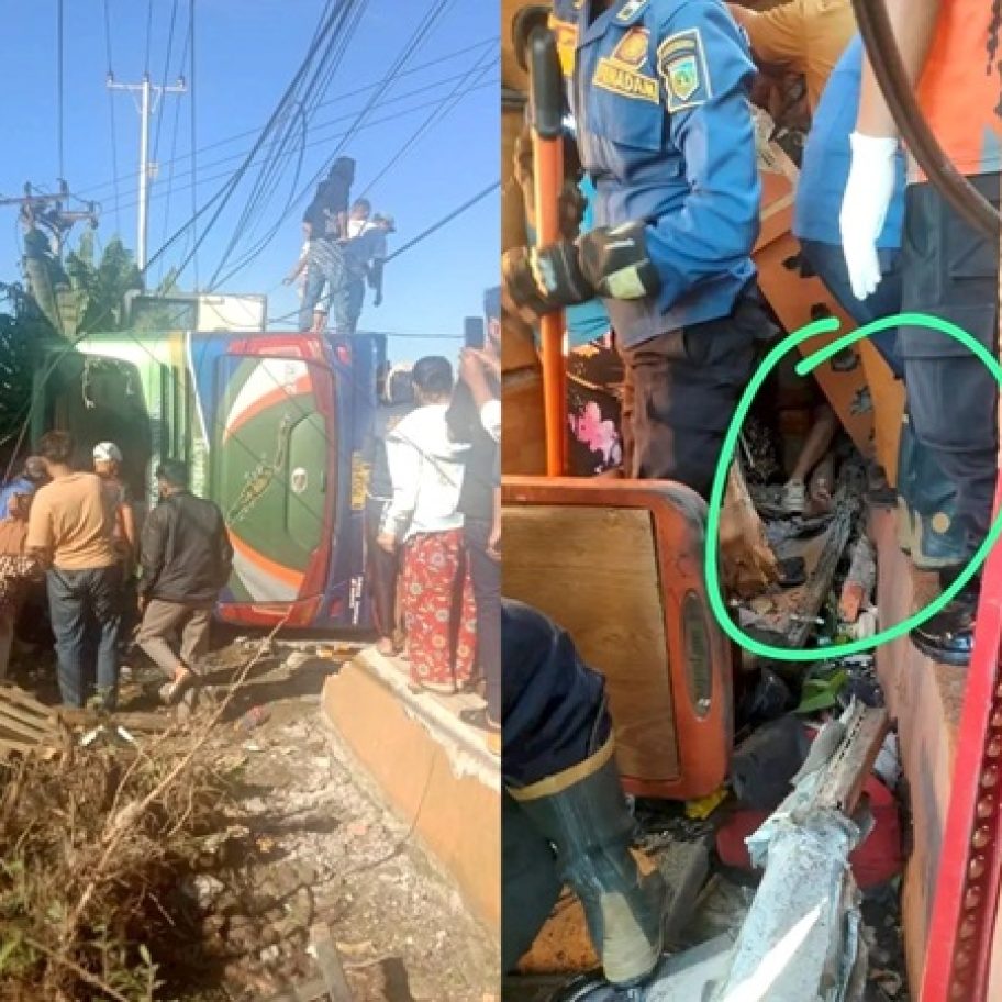 Bus ALS Terguling di Padang Panjang, Balita Tewas dan 13 Penumpang Terjepit