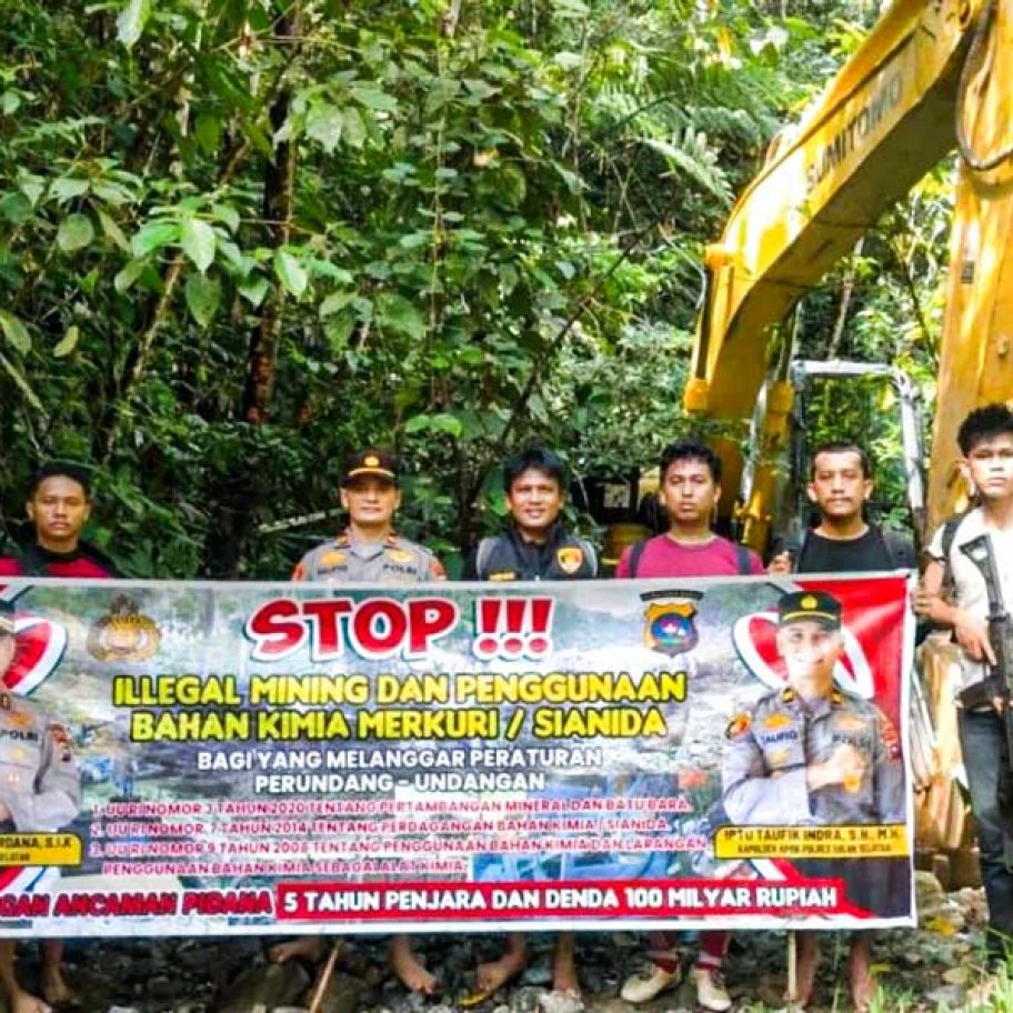 Ekskavator Tambang Emas Ilegal Disita Polisi di Solok Selatan