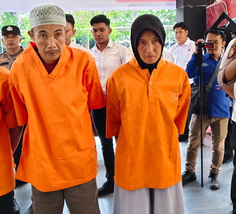 Wajah Pasutri Pelaku Asusila pada Remaja 15 Tahun di Dharmasraya