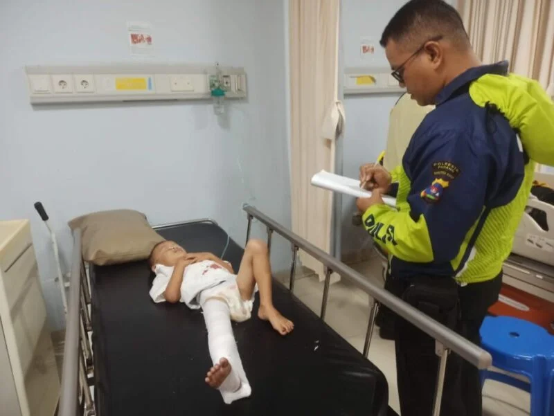 Minibus Tabrak Pohon di Padang, Sembilan Orang Terluka Pengemudi Diduga Hilang Kendali