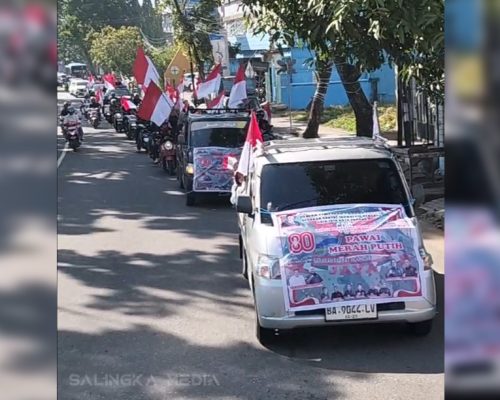 GRIB Jaya Kota Padang Gelar Pawai “Merah Putih” Peringati HUT ke-80 RI, Lanjutkan dengan Donor Darah dan Santunan Anak Yatim
